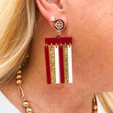 Garnet Glory Stripe Statement Earrings - The Pink Pineapple 850