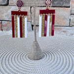 Garnet Glory Stripe Statement Earrings - The Pink Pineapple 850