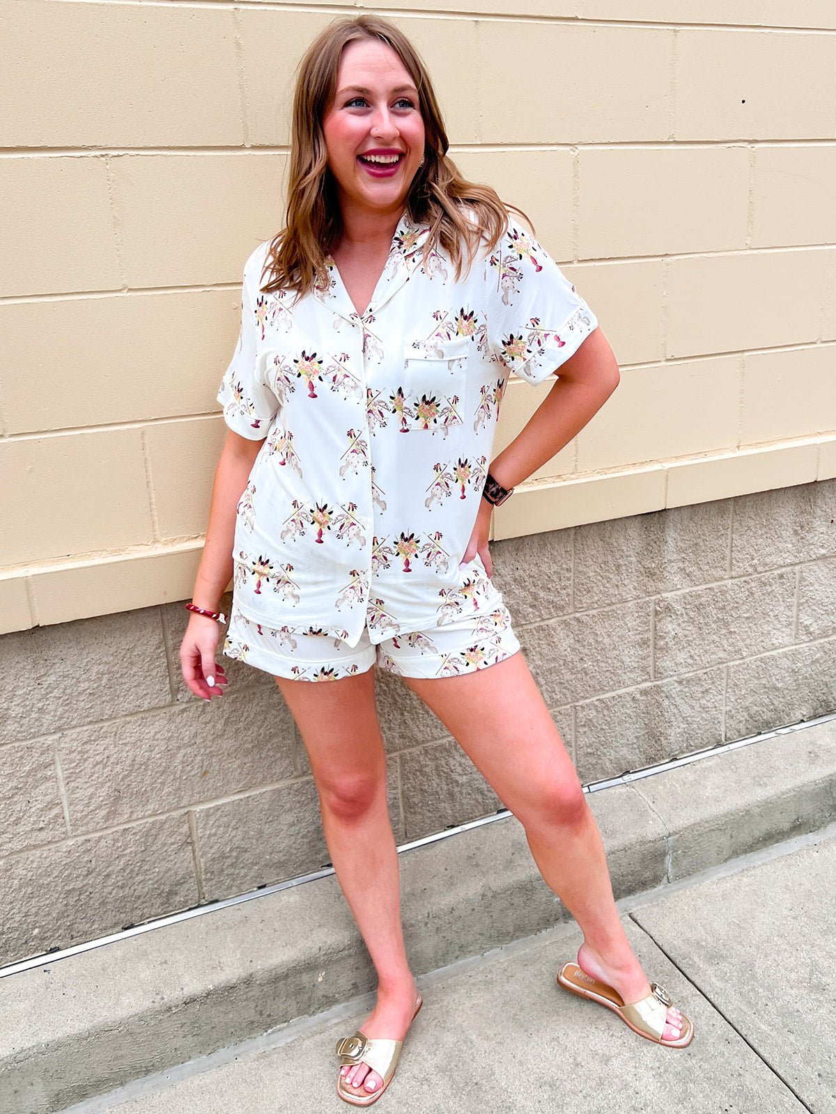 Garnet & Gold Heirloom Pajama Set - The Pink Pineapple 850