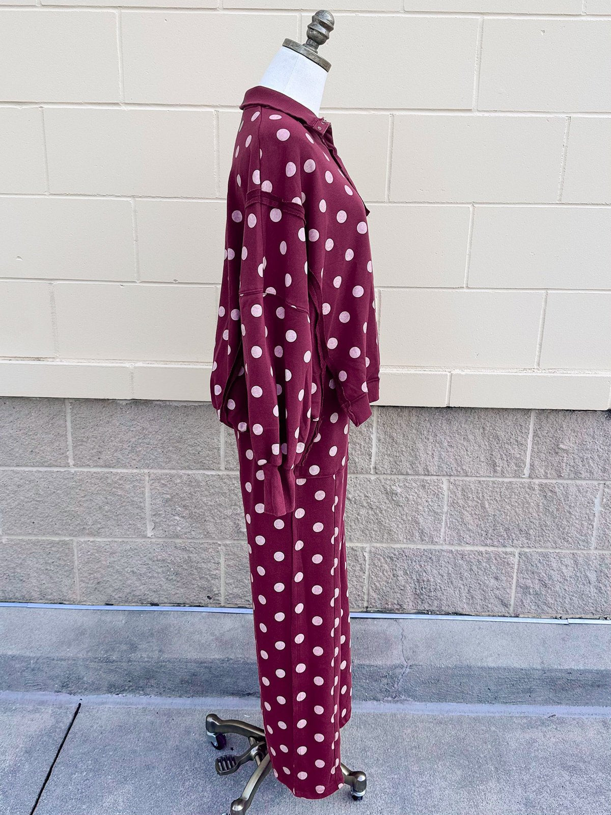 Garnet & Gold Polka Dot Two-Piece Set - The Pink Pineapple 850