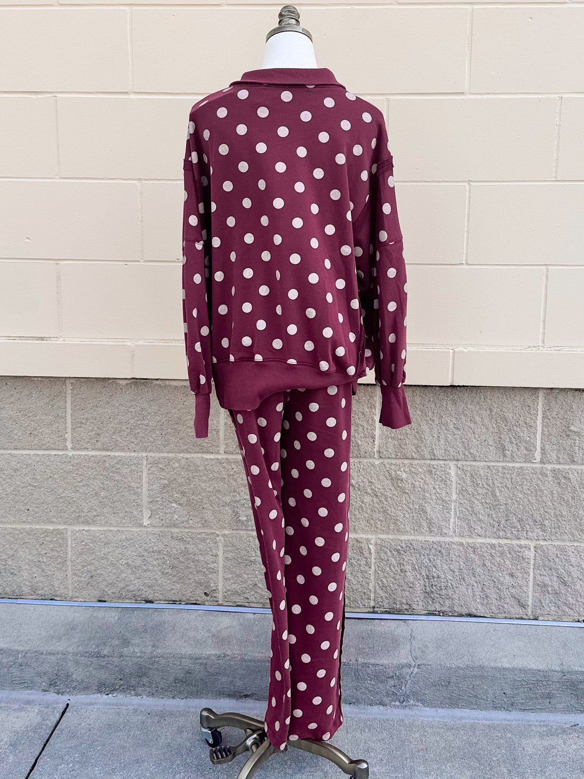 Garnet & Gold Polka Dot Two-Piece Set - The Pink Pineapple 850