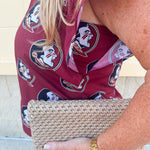 Garnet Ruffle Collar Poplin Blouse with Seminole Print - The Pink Pineapple 850