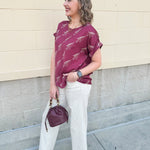 Garnet Spear Rolled Cuff Blouse - The Pink Pineapple 850