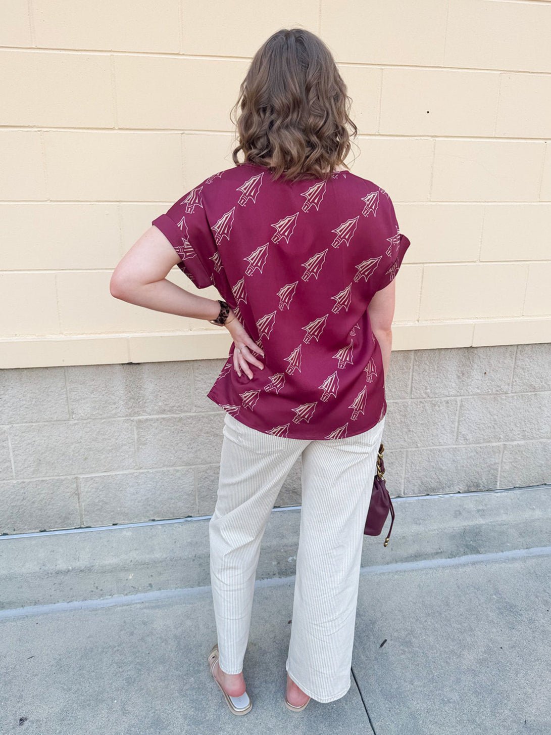 Garnet Spear Rolled Cuff Blouse - The Pink Pineapple 850