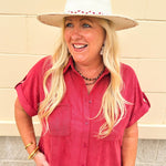 Garnet Spirit Wide Brim Fedora - The Pink Pineapple 850