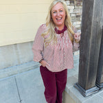 Garnet Stride Pintuck Blouse - The Pink Pineapple 850