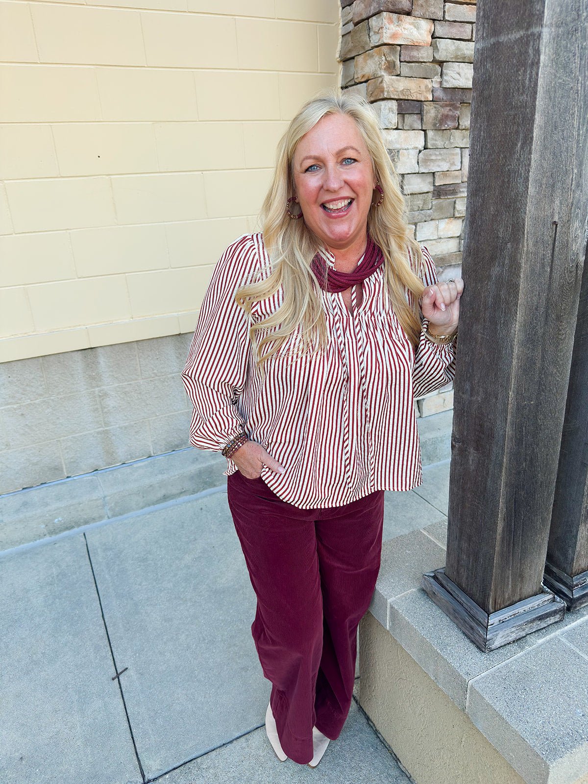 Garnet Stride Pintuck Blouse - The Pink Pineapple 850