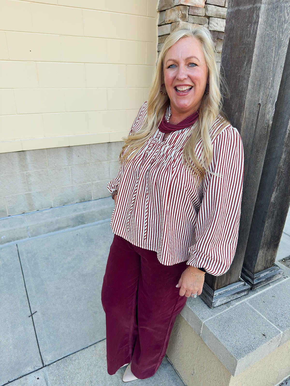 Garnet Stride Pintuck Blouse - The Pink Pineapple 850