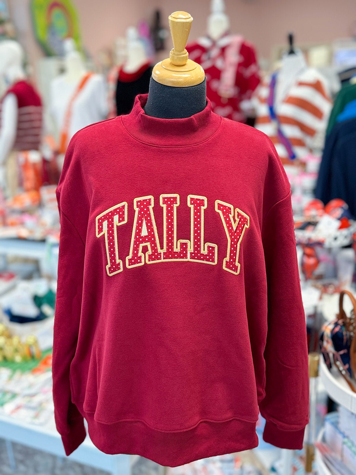 Garnet Tally Mockneck Sweatshirt - The Pink Pineapple 850