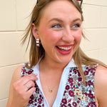 Garnet & White Geometric Hoops - The Pink Pineapple 850
