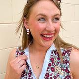 Garnet & White Geometric Hoops - The Pink Pineapple 850