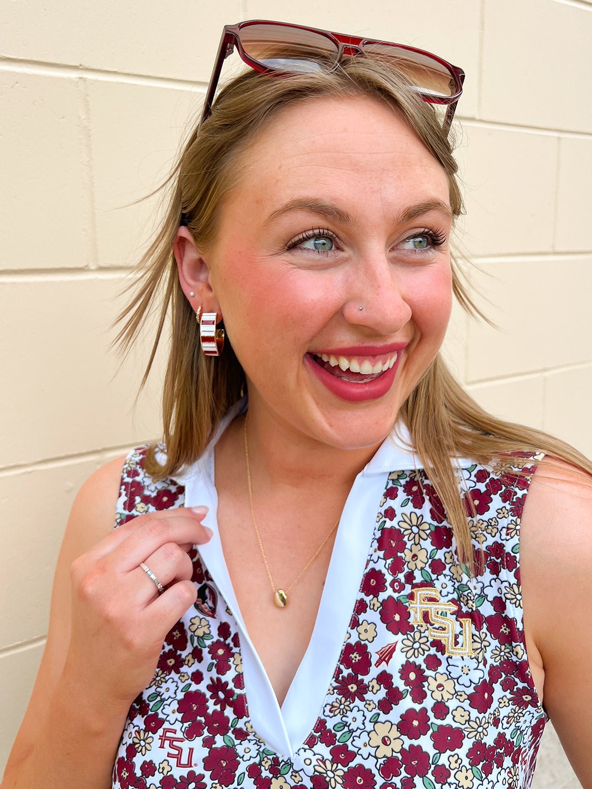 Garnet & White Geometric Hoops - The Pink Pineapple 850