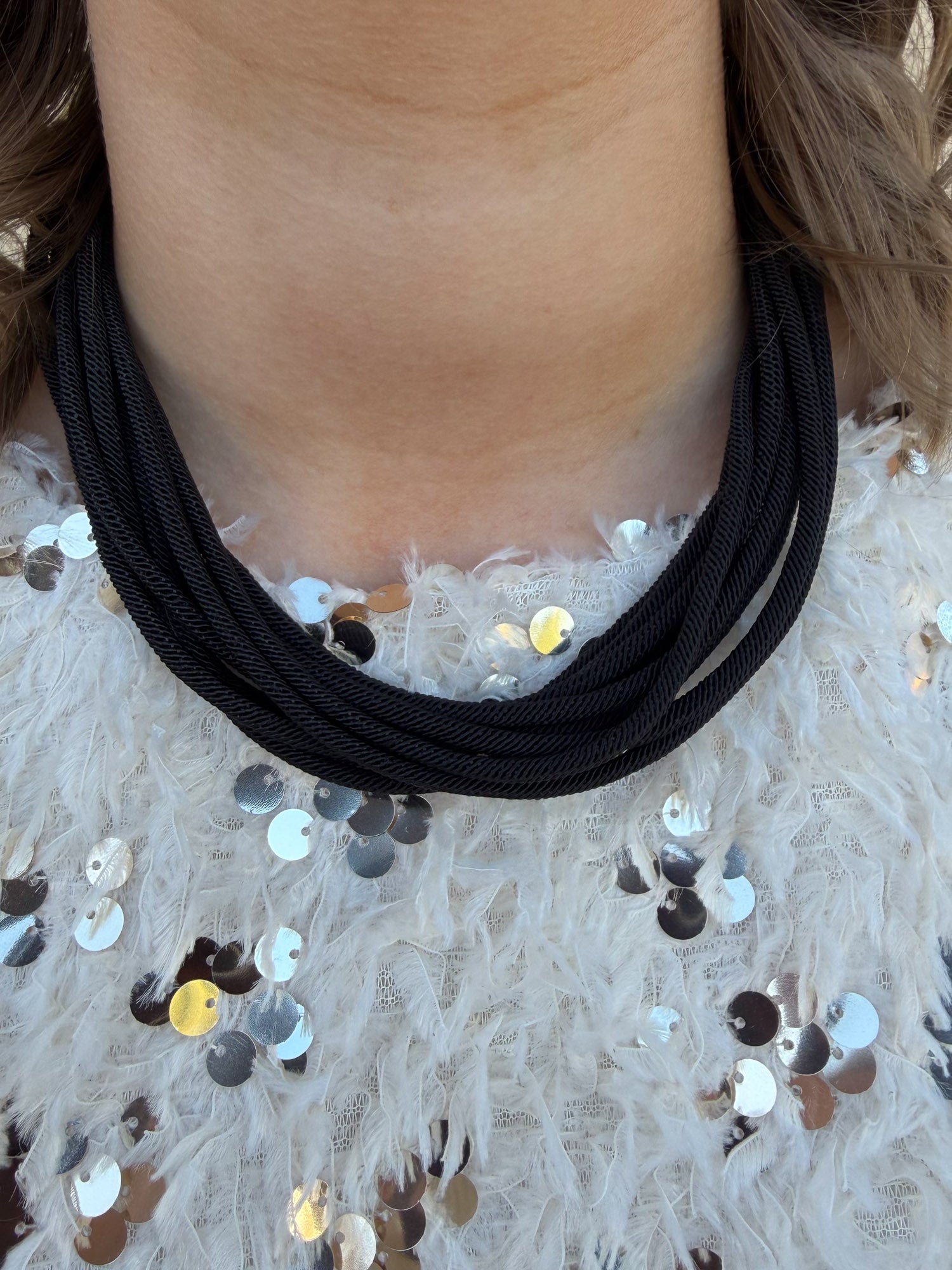 Gemma Rope Necklace in Black - The Pink Pineapple 850