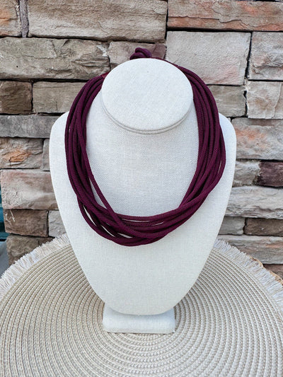 Gemma Rope Necklace in Garnet - The Pink Pineapple 850