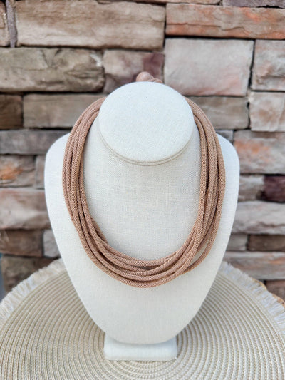 Gemma Rope Necklace in Taupe - The Pink Pineapple 850