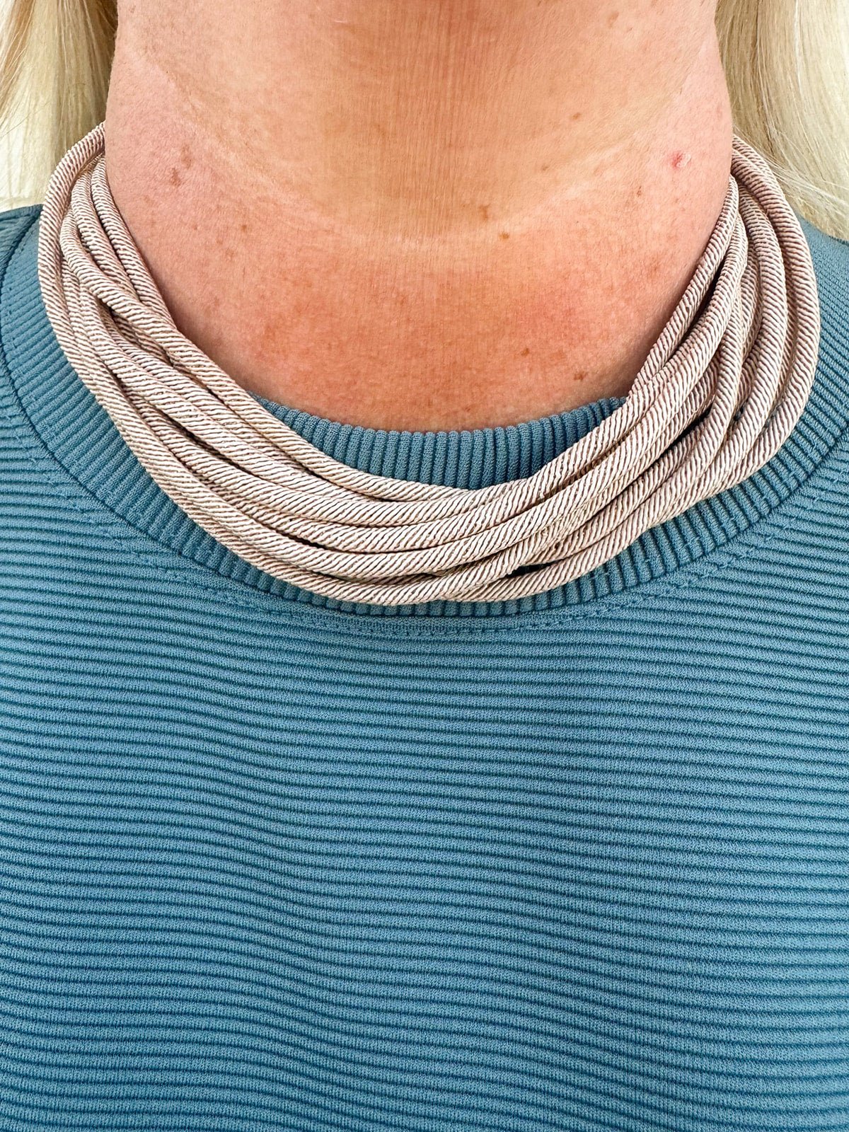 Gemma Rope Necklace in Taupe - The Pink Pineapple 850