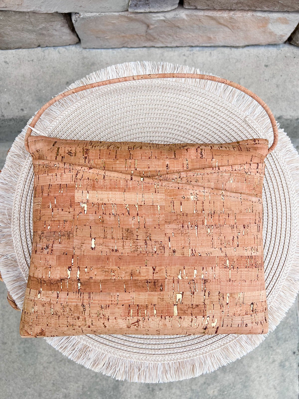 Genuine Cork & Gold Flecked Large Bag - The Pink Pineapple 850