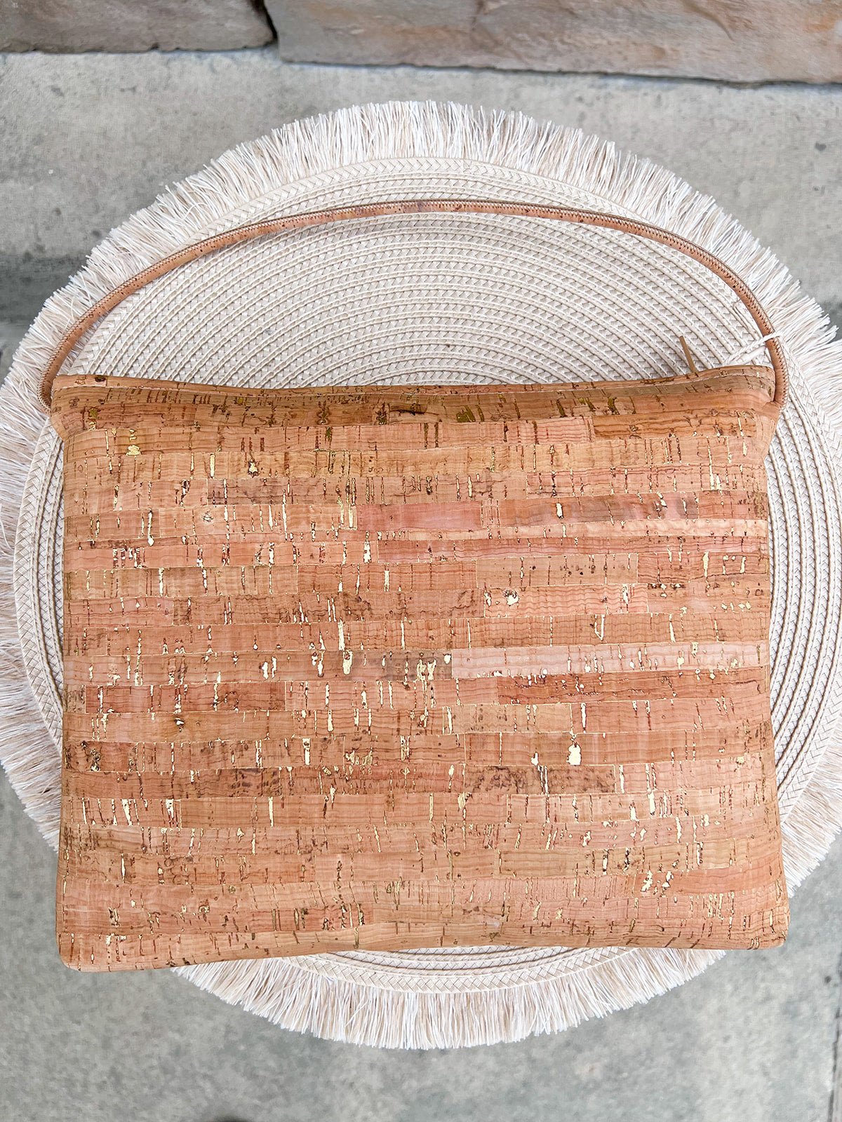 Genuine Cork & Gold Flecked Large Bag - The Pink Pineapple 850