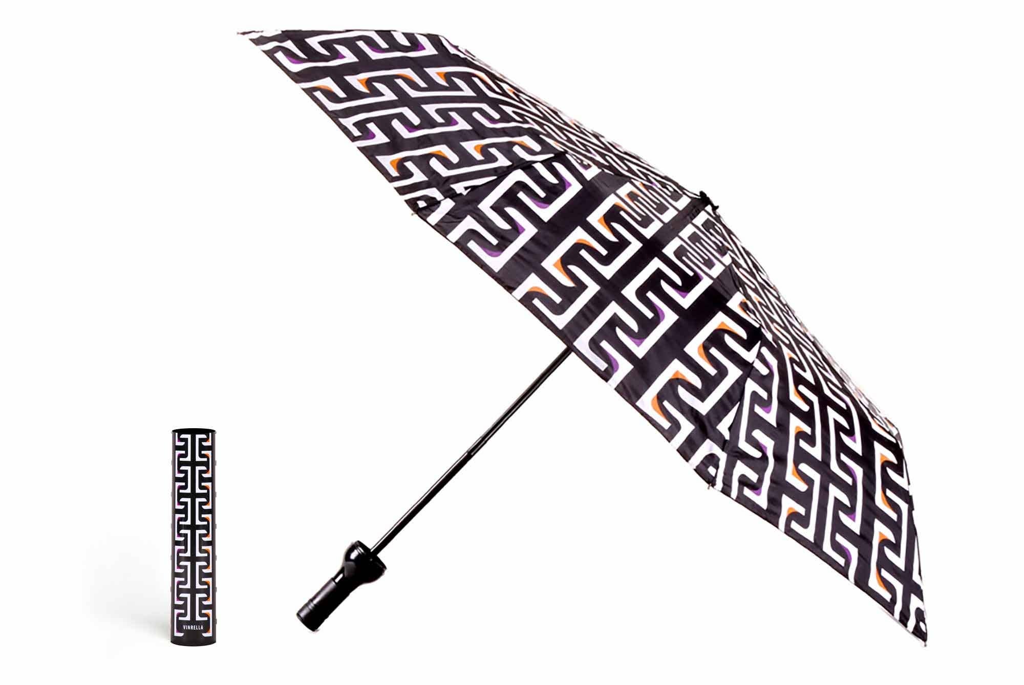Geometric Black Bottle Umbrella - The Pink Pineapple 850