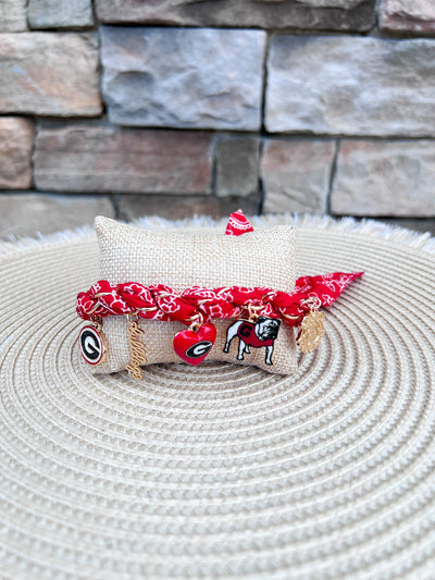 Georgia Bulldogs Bandana Charm Bracelet - The Pink Pineapple 850