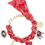 Georgia Bulldogs Bandana Charm Bracelet - The Pink Pineapple 850