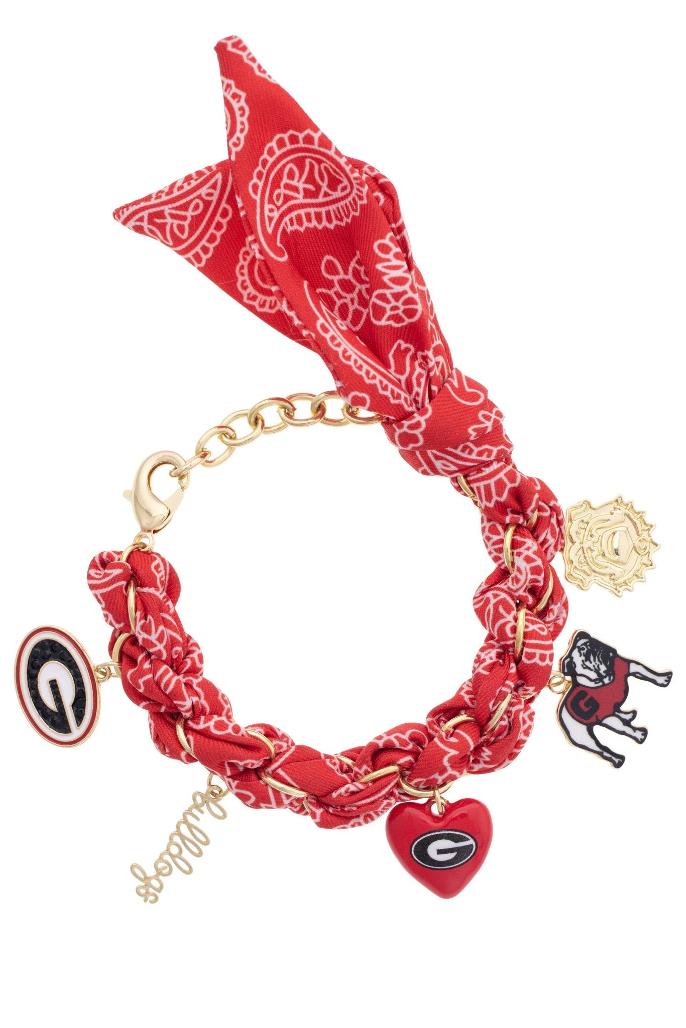 Georgia Bulldogs Bandana Charm Bracelet - The Pink Pineapple 850