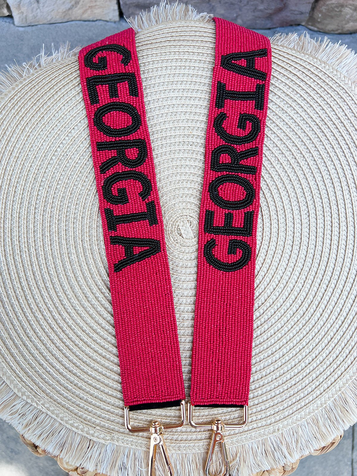 Georgia Bulldogs Beaded Bag Strap - The Pink Pineapple 850