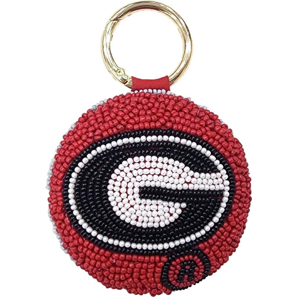 Georgia Bulldogs Beaded Keychain - The Pink Pineapple 850