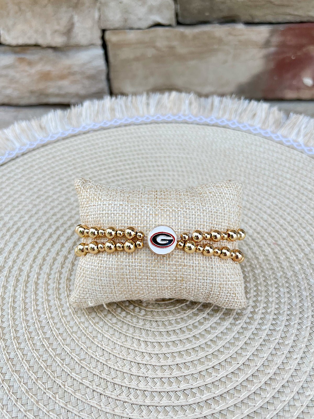 Georgia Bulldogs Double Row Bead Bracelet - The Pink Pineapple 850