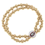 Georgia Bulldogs Double Row Bead Bracelet - The Pink Pineapple 850