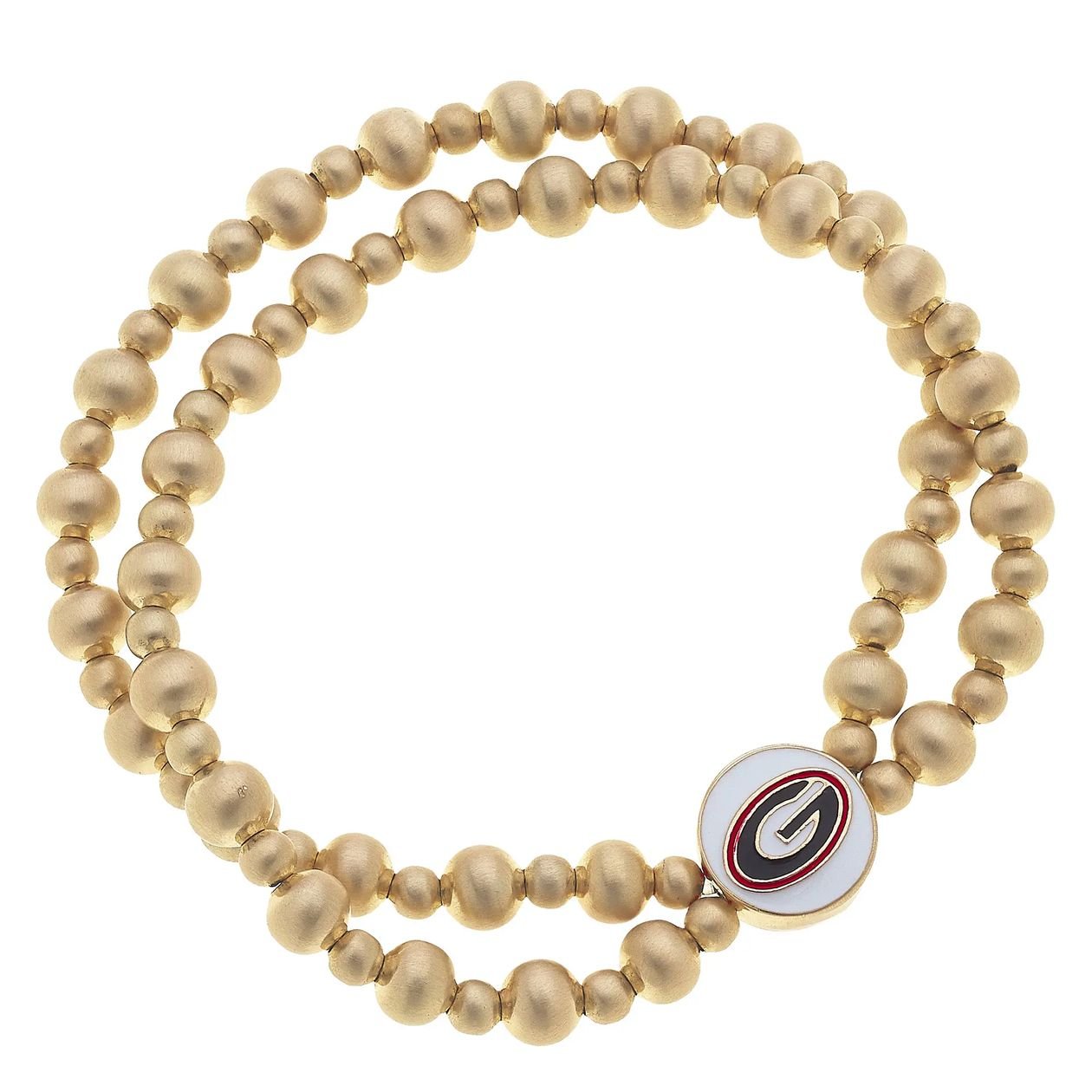 Georgia Bulldogs Double Row Bead Bracelet - The Pink Pineapple 850