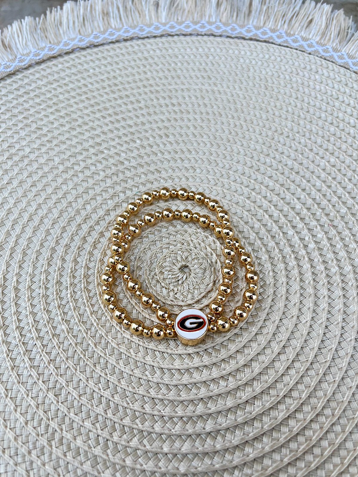 Georgia Bulldogs Double Row Bead Bracelet - The Pink Pineapple 850