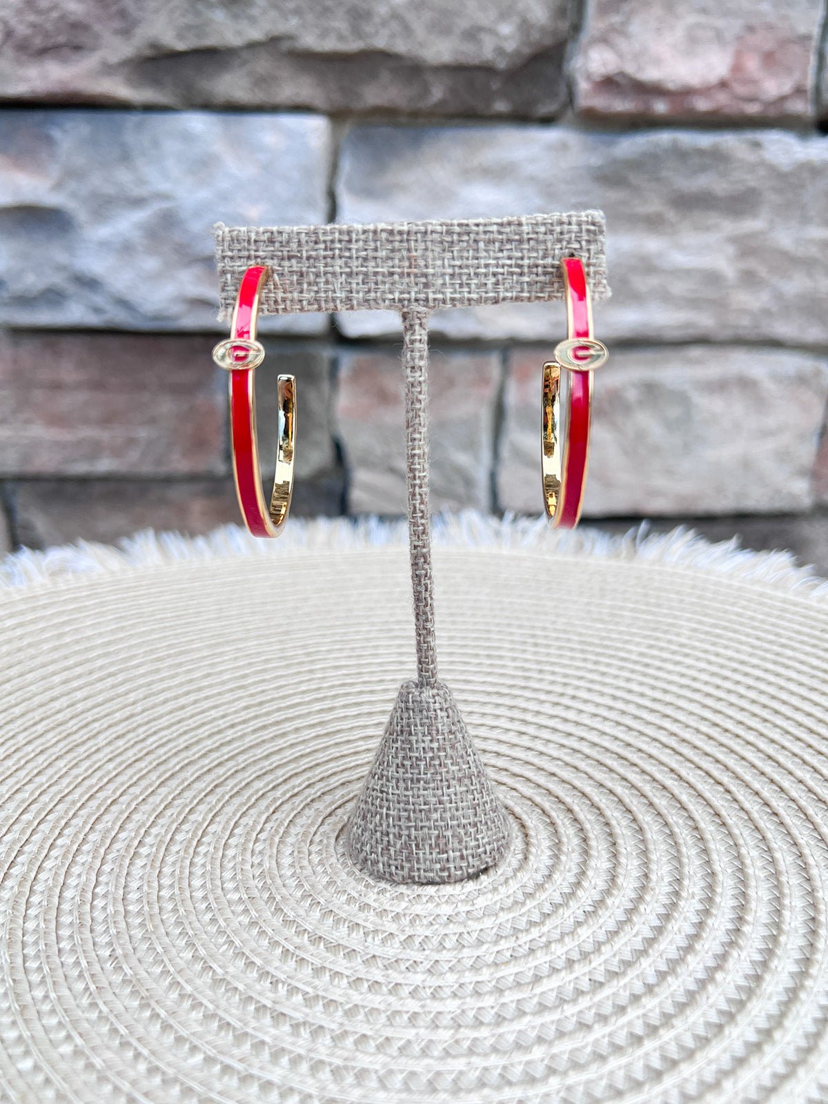 Georgia Bulldogs Enamel Hoop Earrings - The Pink Pineapple 850