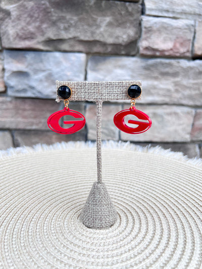 Georgia Bulldogs Logo Earrings - The Pink Pineapple 850