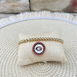 Georgia Bulldogs Pave Disc Bead Bracelet - The Pink Pineapple 850