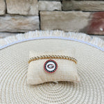 Georgia Bulldogs Pave Disc Bead Bracelet - The Pink Pineapple 850