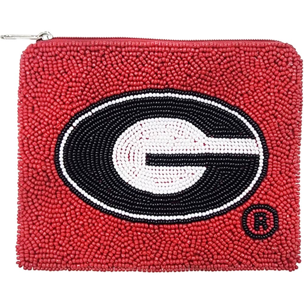 Georgia Bulldogs Red Beaded Pouch - The Pink Pineapple 850
