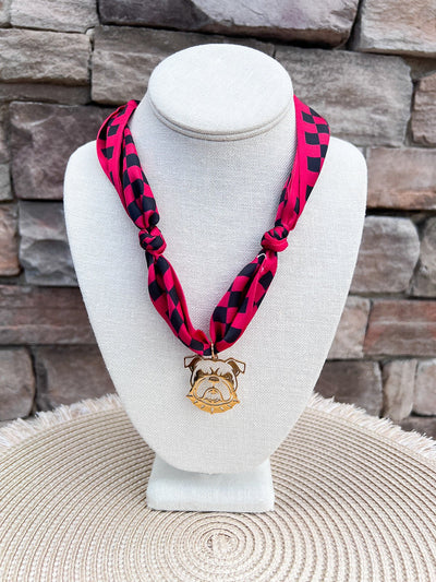 Georgia Bulldogs Scarf Necklace - The Pink Pineapple 850