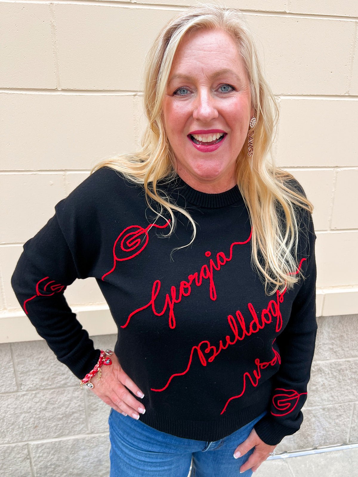 Georgia Bulldogs® Script Sweater - The Pink Pineapple 850
