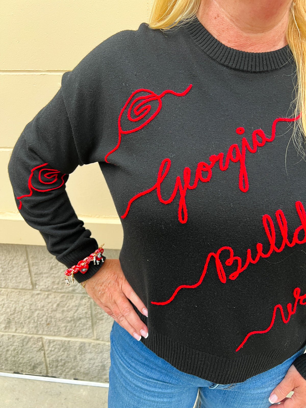 Georgia Bulldogs® Script Sweater - The Pink Pineapple 850