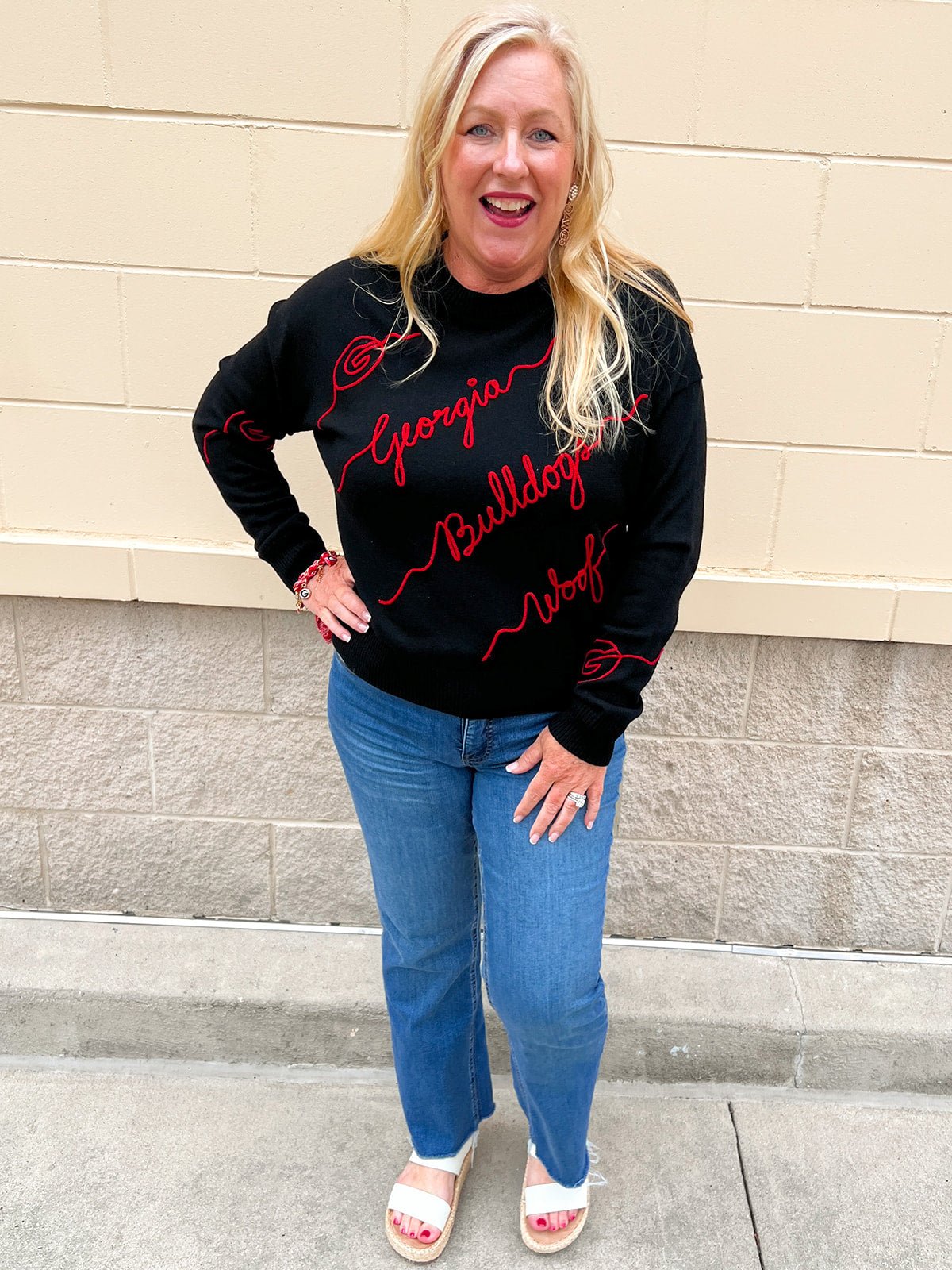 Georgia Bulldogs® Script Sweater - The Pink Pineapple 850