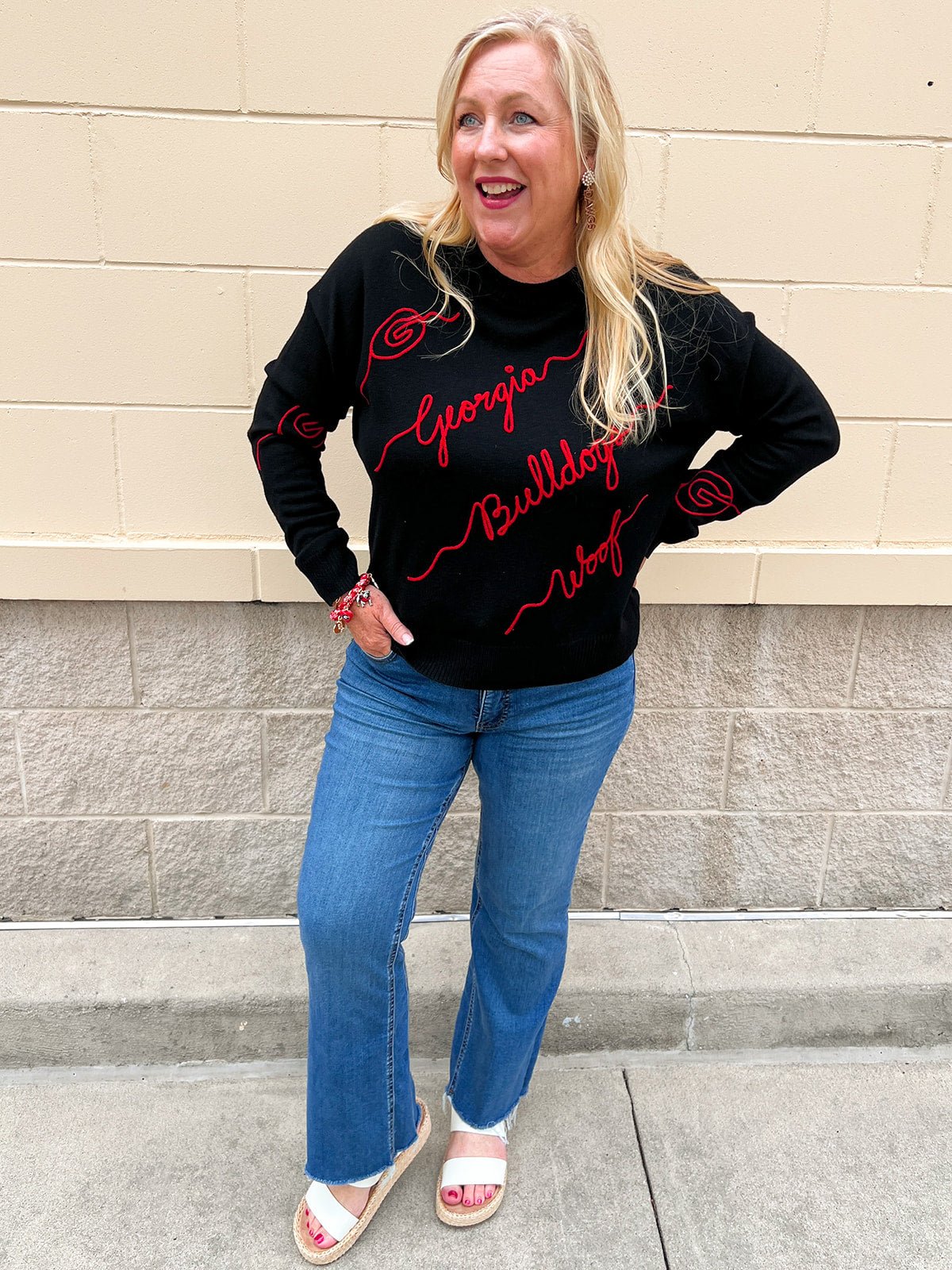 Georgia Bulldogs® Script Sweater - The Pink Pineapple 850