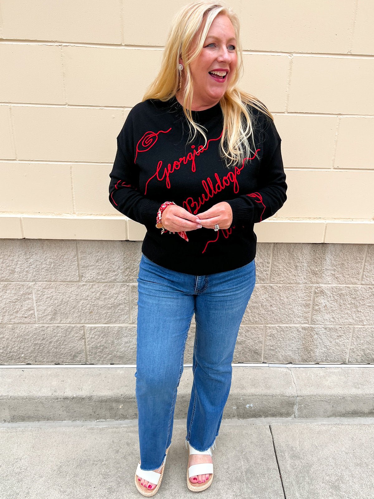 Georgia Bulldogs® Script Sweater - The Pink Pineapple 850