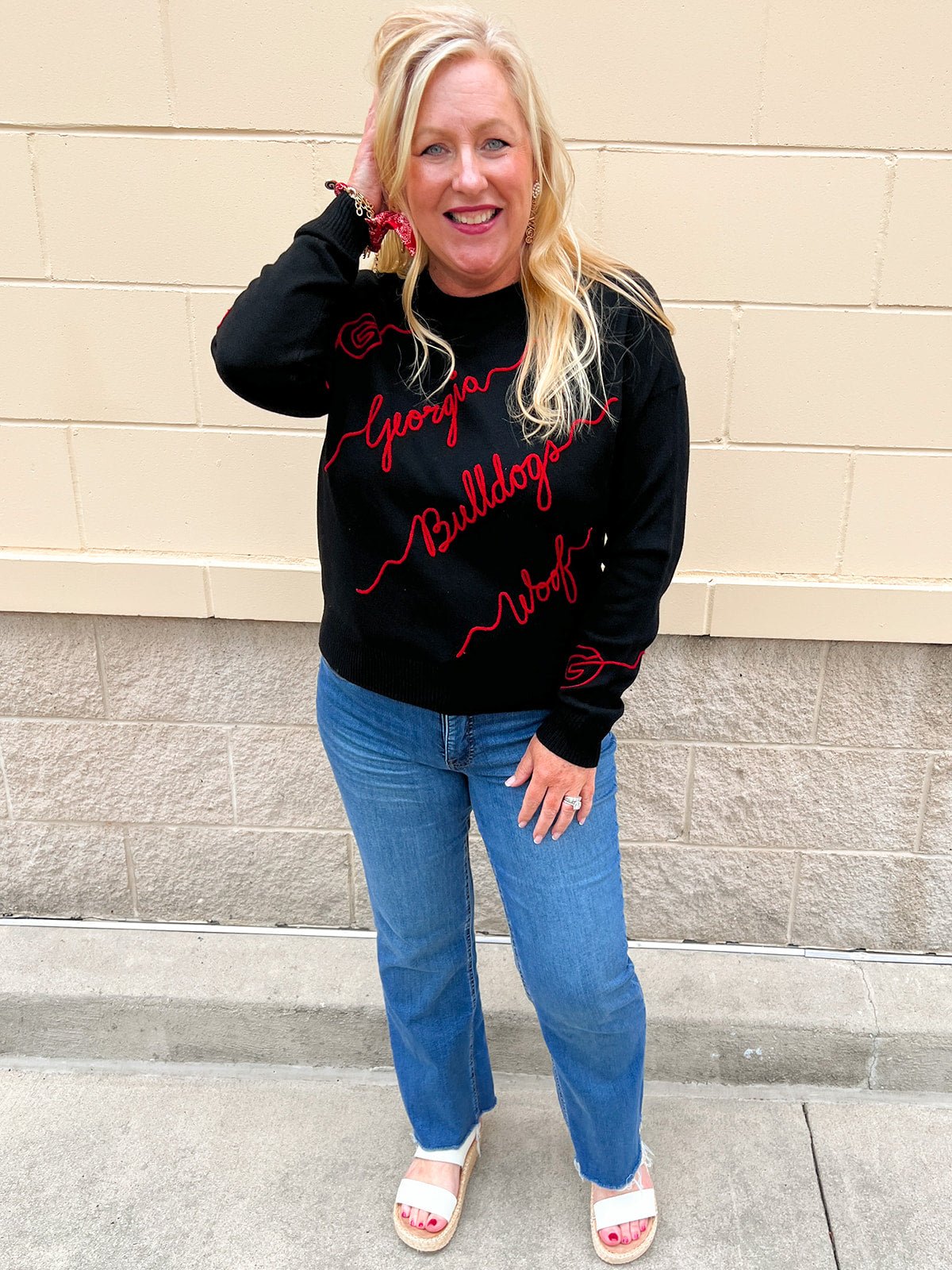 Georgia Bulldogs® Script Sweater - The Pink Pineapple 850