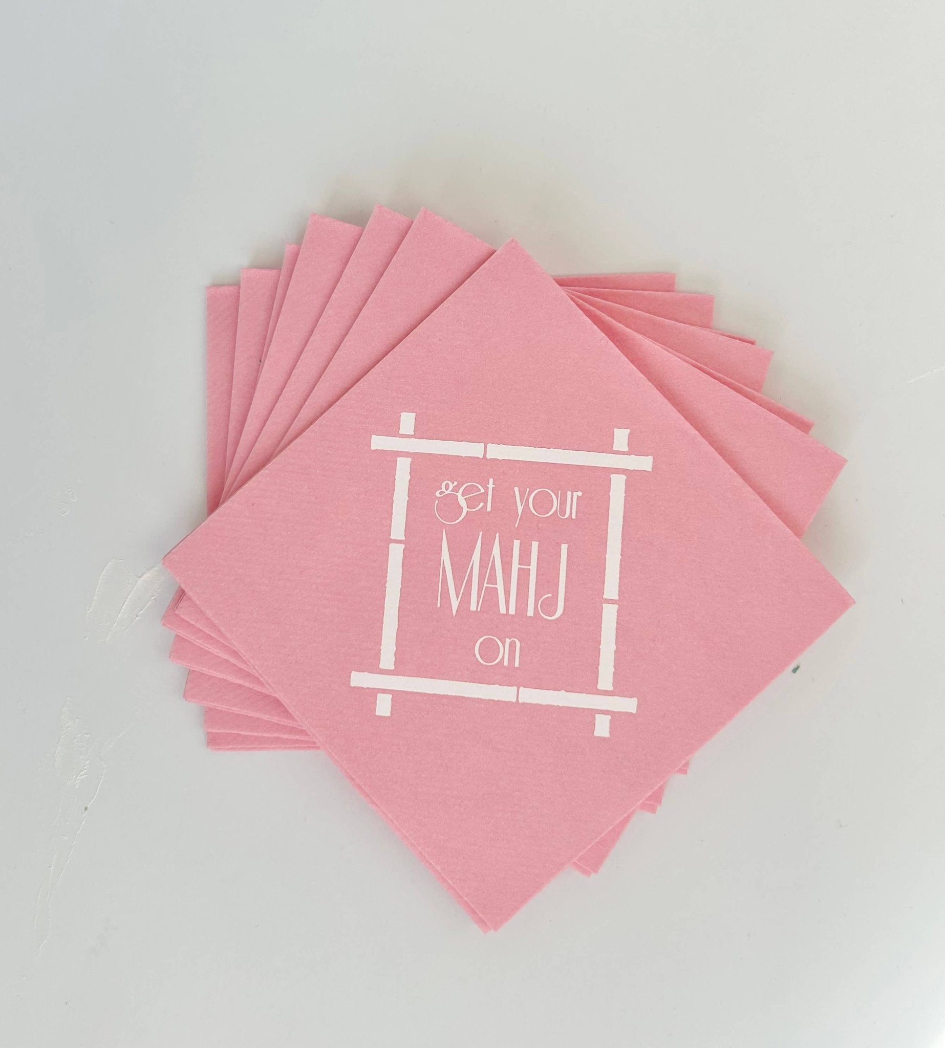 Get Your Mahj On Mahjong Cocktail Napkins Pink - The Pink Pineapple 850