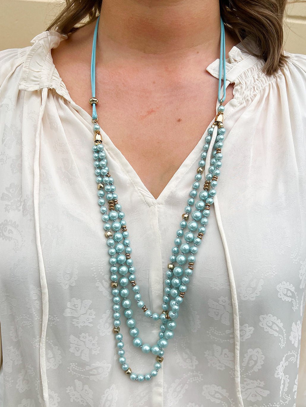 Gianna Layered Hand Knotted Pearl Necklace - The Pink Pineapple 850