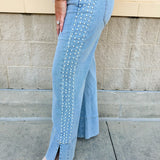 Gilded Coast Pearl Mid - Rise Flares - The Pink Pineapple 850