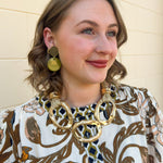 Gilded Edge Hammered Link Statement Necklace - The Pink Pineapple 850