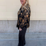 Gilded Evening Button Front Blouse - The Pink Pineapple 850