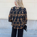 Gilded Evening Button Front Blouse - The Pink Pineapple 850